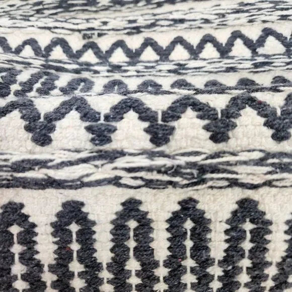 The Farmhouse by Rachel Ashwell Rug Black Cream Shabby Chic Cotton Woven Runner - Picture 10 of 15